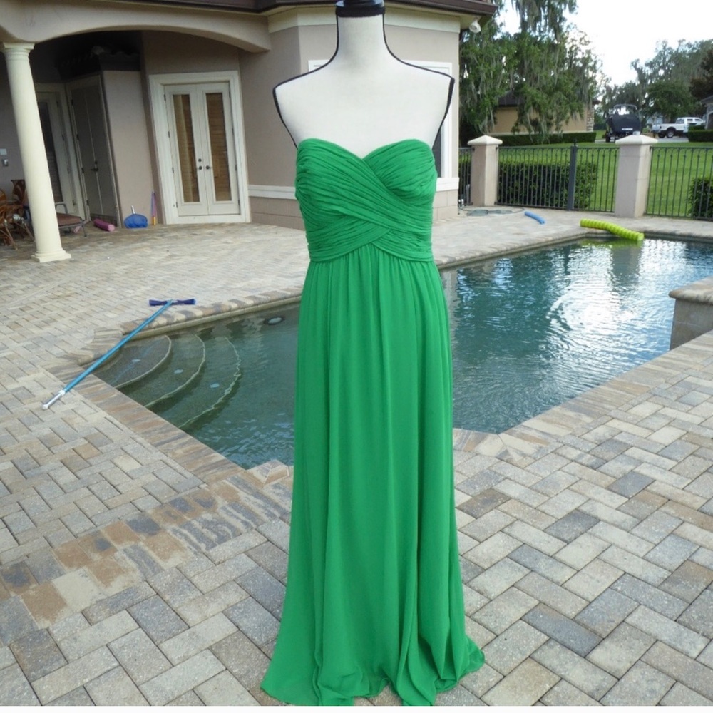 Ralph Lauren Kelly Green strapless gown size 8